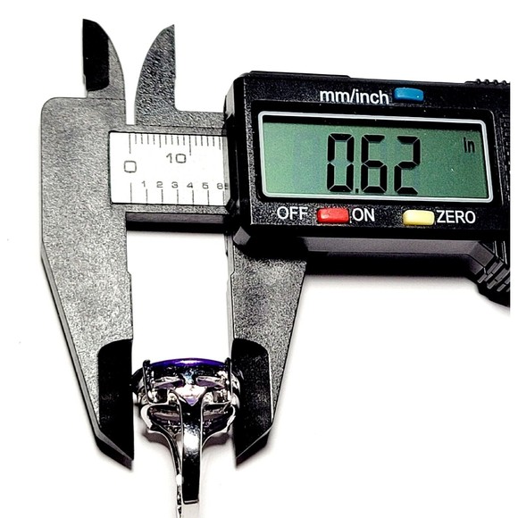 925K Sterling Silver Large Faceted Amethyst Prong Set Ring Womens Sz 6.75 NWOT - Picture 12 of 16